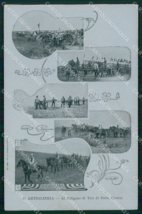 Militari 3° Regg. Artiglieria Poligono Tiro Porto Corsini Foto cartolina XB6326 – fronte
