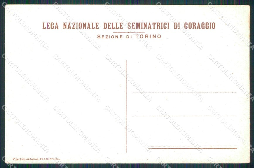 Propaganda Artiglieria Tricolore Seminatrici Coraggio Torino cartolina XB6328 – retro