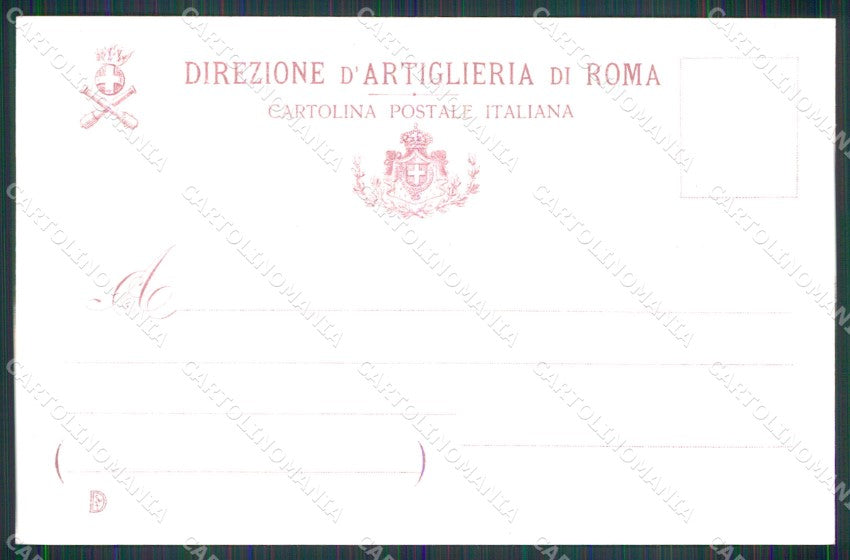 Militari Direzione d'Artiglieria di Roma cartolina XB6338 – retro