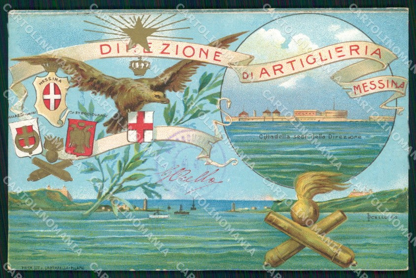 Militari Direzione d'Artiglieria di Messina cartolina XB6339 – fronte