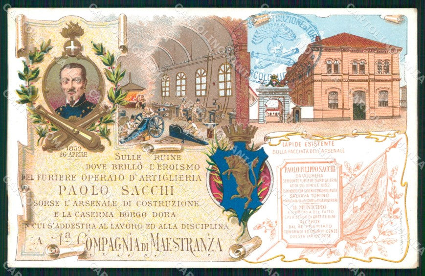 Artiglieria 1ª Compagnia Maestranza Caserma Borgo Dora Torino cartolina XB6341 – fronte