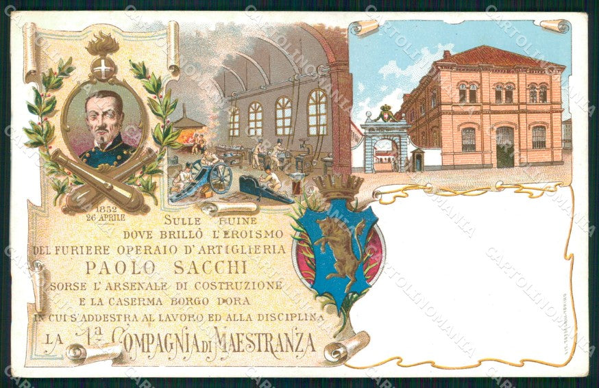 Artiglieria 1ª Compagnia Maestranza Caserma Borgo Dora Torino cartolina XB6343 – fronte