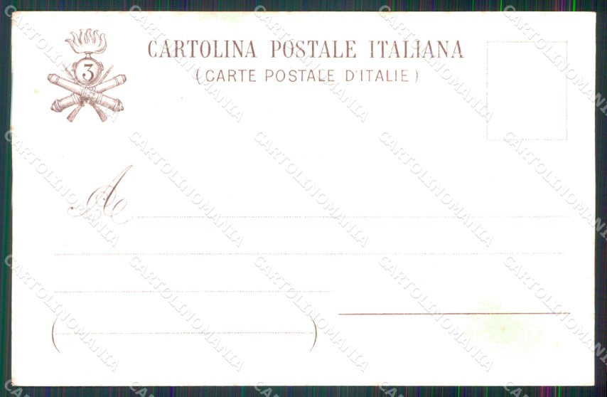 Militari 3° Reggimento Artiglieria d'Assedio Tricolore cartolina XB6345 – retro