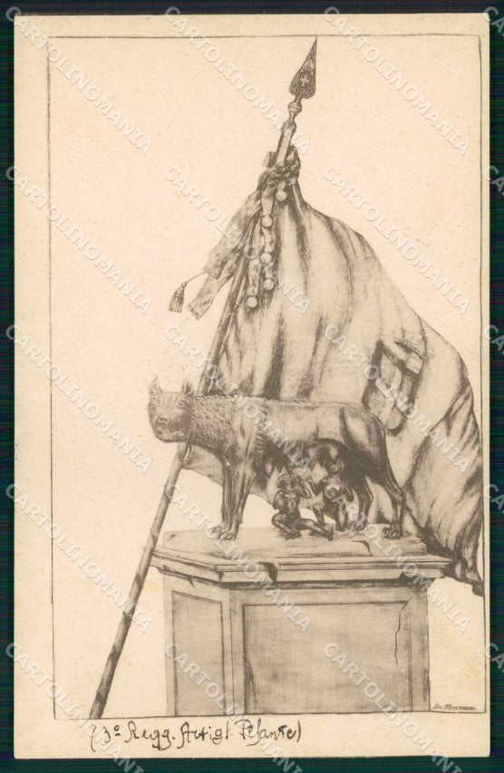 Militari 3° Reggimento Artiglieria Pesante M Tricolore cartolina XB6347 – fronte