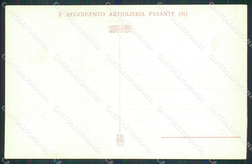 Militari 3° Reggimento Artiglieria Pesante M Tricolore cartolina XB6347 – retro