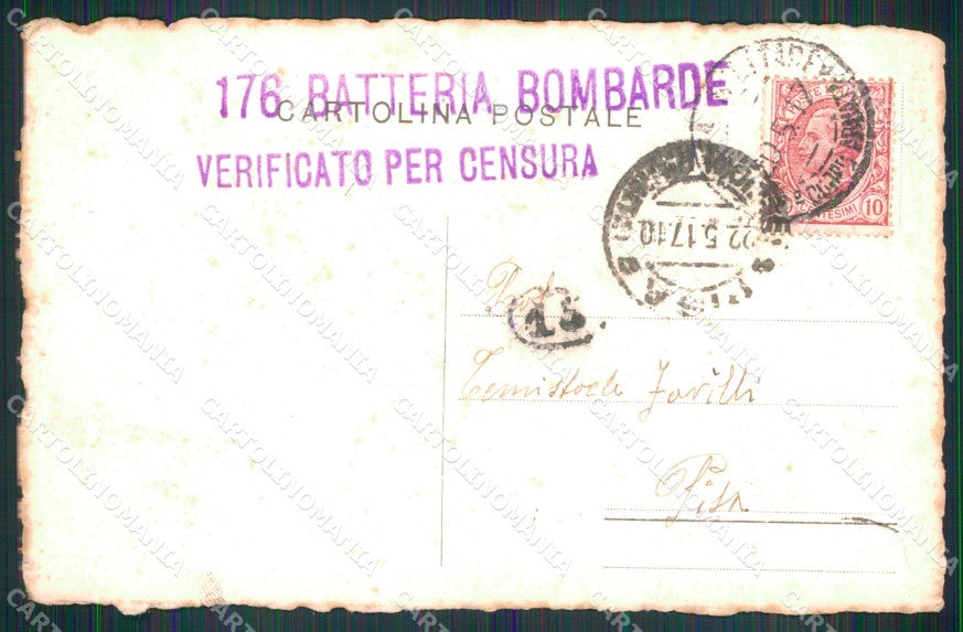 Militari Bombardieri del Re 176ª Batteria Cavalchini cartolina XB6360 – retro