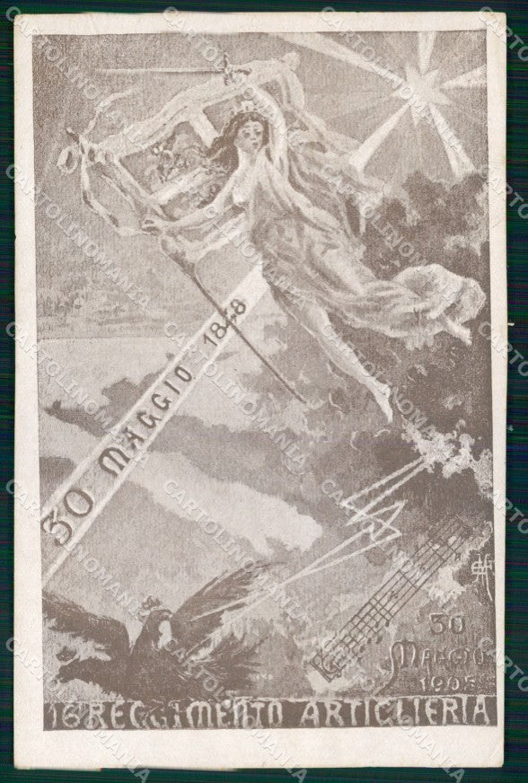 Militari 16° Reggimento Artiglieria Commemorativa 30 Maggio cartolina XB6379 – fronte