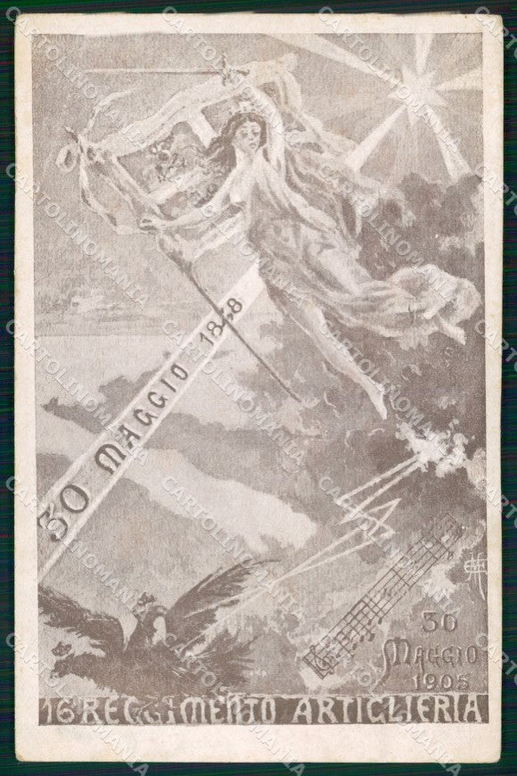 Militari 16° Reggimento Artiglieria Commemorativa 30 Maggio cartolina XB6380 – fronte