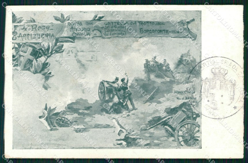 Militari 4° Reggimento Artiglieria da Campagna ABRASA cartolina XB6387 – fronte