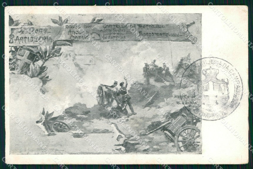 Militari 4° Reggimento Artiglieria da Campagna ABRASA cartolina XB6390 – fronte