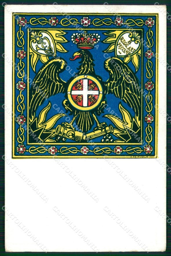 Militari 8° Reggimento Artiglieria Pesante Campale Roma Boeri cartolina XB6395 – fronte