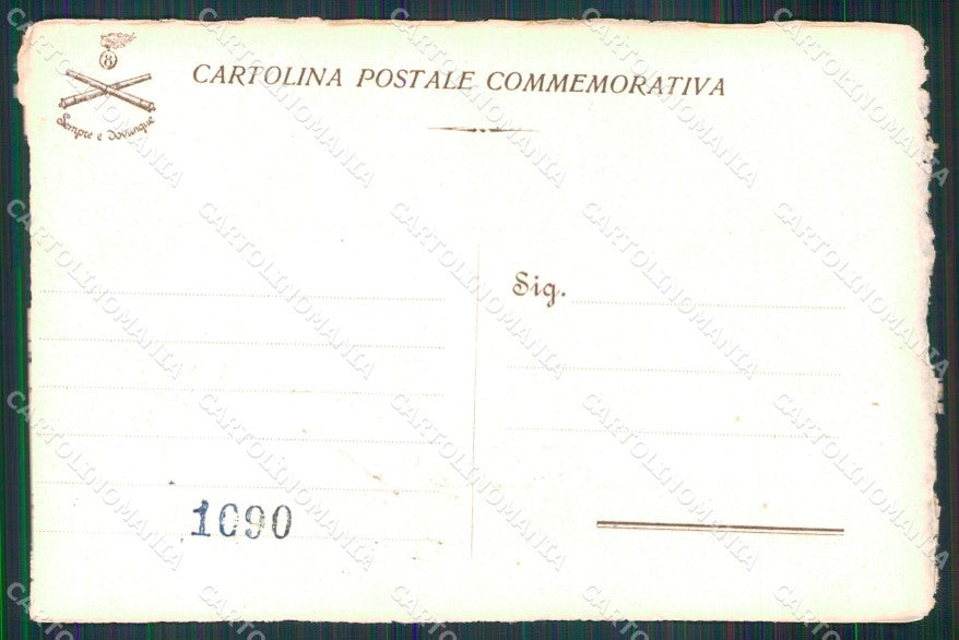 Militari 8° Reggimento Artiglieria Commemorativa cartolina XB6398 – retro