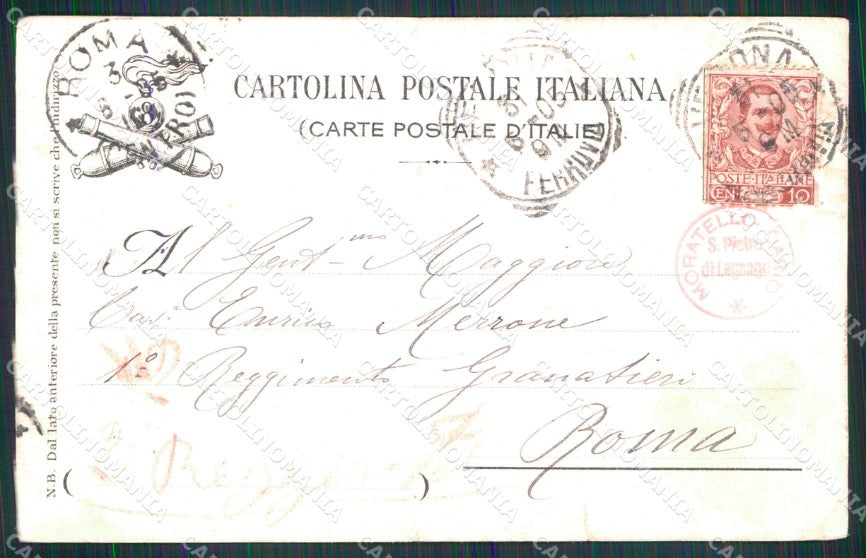 Militari 8° Reggimento Artiglieria PIEGATA STRAPPO cartolina XB6400 – retro
