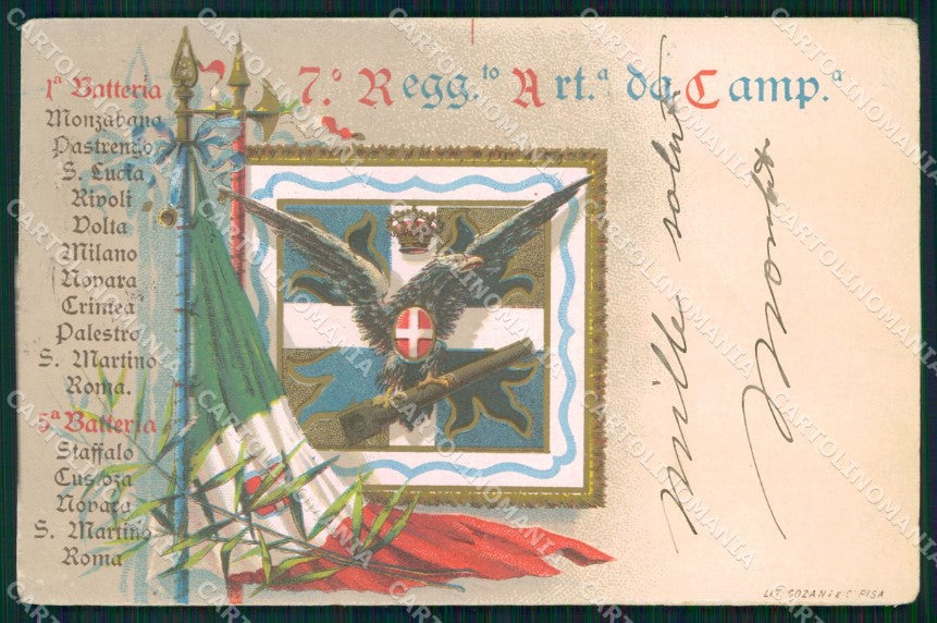 Militari 7° Reggimento Artiglieria da Campagna PIEGHINE cartolina XB6403 – fronte