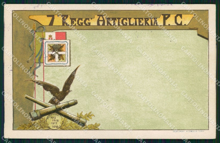 Militari 7° Reggimento Artiglieria Pesante Campale cartolina XB6407 – fronte