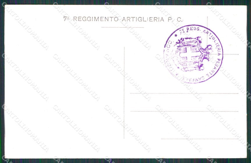 Militari 7° Reggimento Artiglieria Pesante Campale cartolina XB6408 – retro