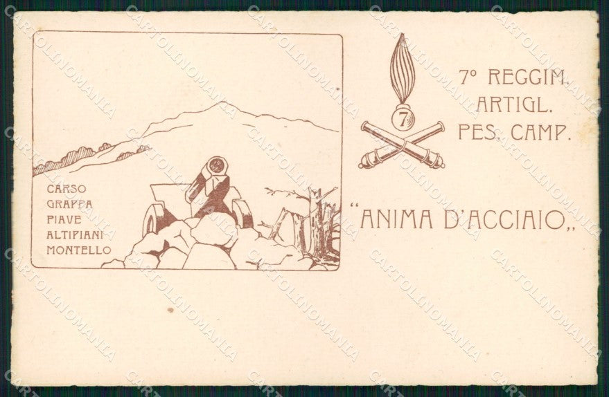 Militari 7° Reggimento Artiglieria Pesante Campale cartolina XB6410 – fronte