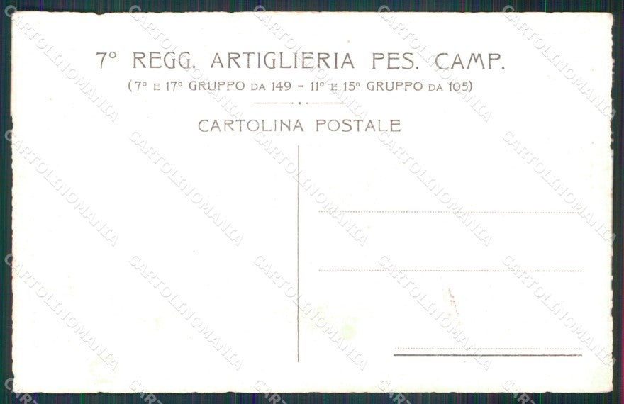 Militari 7° Reggimento Artiglieria Pesante Campale cartolina XB6410 – retro