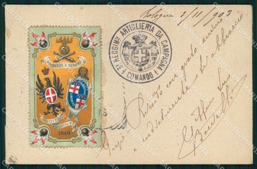 Militari 3° Reggimento Artiglieria da Campagna PIEGHINE cartolina XB6417 – fronte