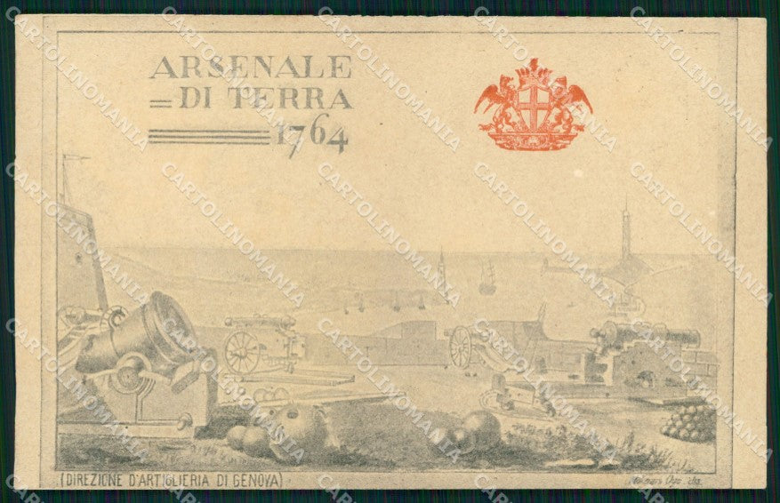Militari Direzione Artiglieria di Genova Arsenale di Terra cartolina XB6423 – fronte