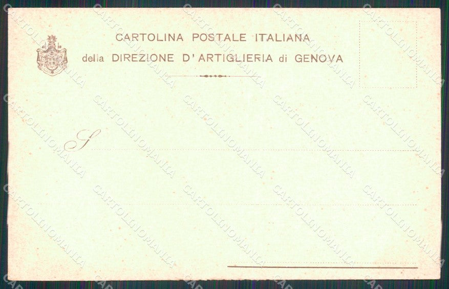 Militari Direzione Artiglieria di Genova Arsenale di Terra cartolina XB6423 – retro