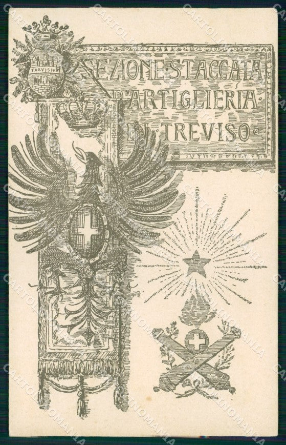 Militari Sezione Staccata Artiglieria di Treviso cartolina XB6428 – fronte