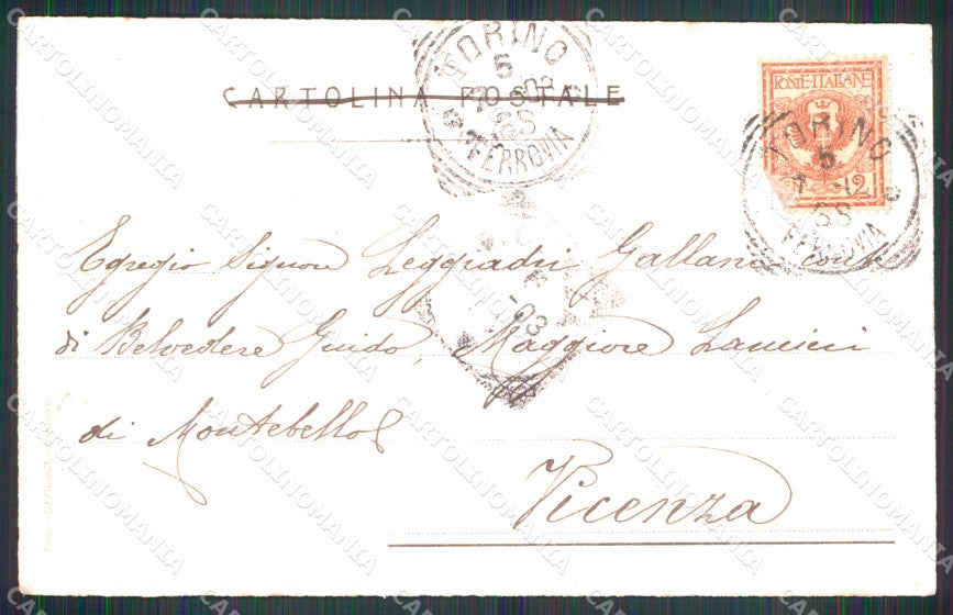 Militari Direzione Artiglieria di Torino Tricolore cartolina XB6435 – retro