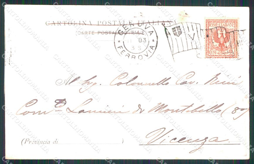 Militari Officina Costruzione Artiglieria di Genova cartolina XB6436 – retro