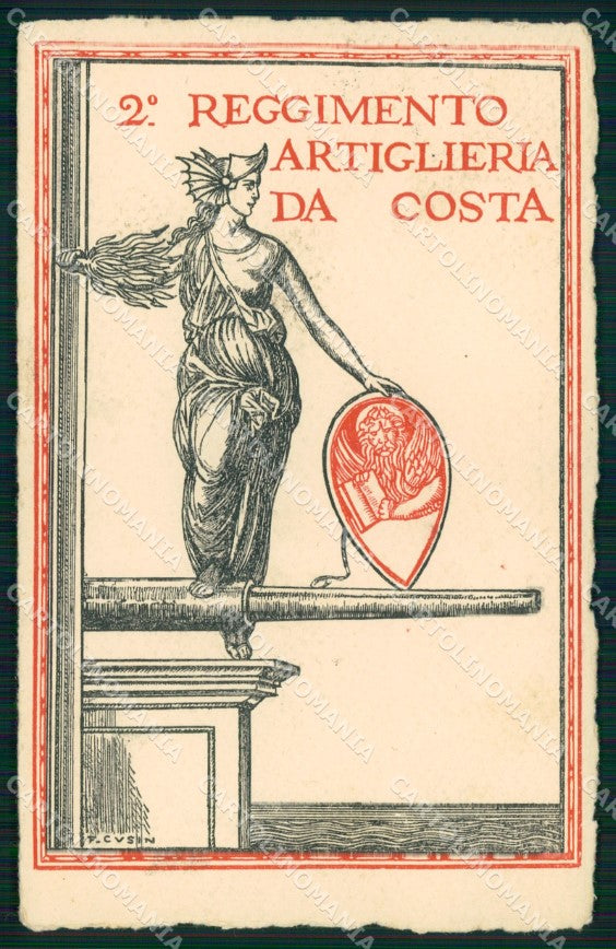 Militari 2° Reggimento Artiglieria da Costa 1928 cartolina XB6440 – fronte