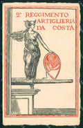 Militari 2° Reggimento Artiglieria da Costa 1928 cartolina XB6440 – fronte