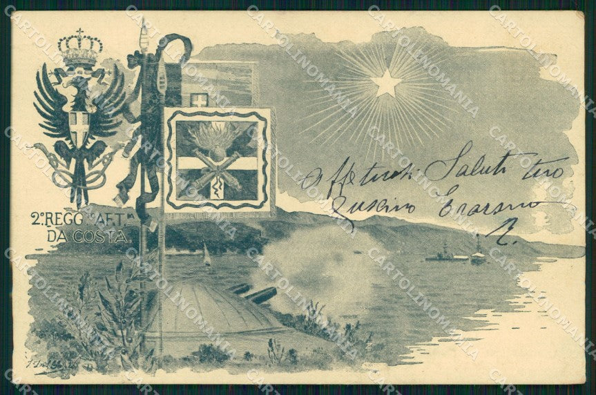 Militari 2° Reggimento Artiglieria da Costa cartolina XB6441 – fronte