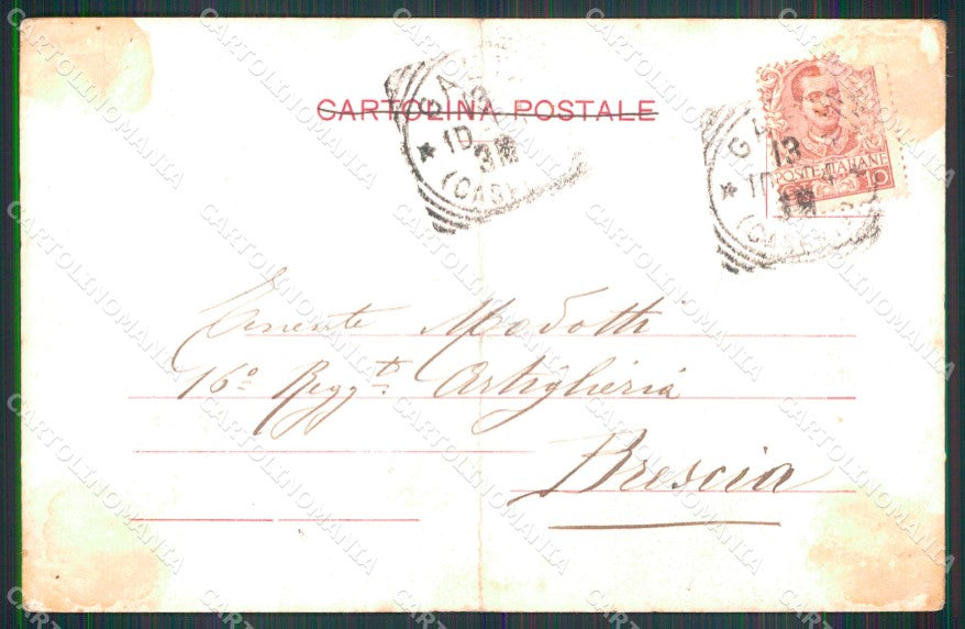 Militari 6° Reggimento Artiglieria da Costa Gaeta PIEGATA cartolina XB6449 – retro