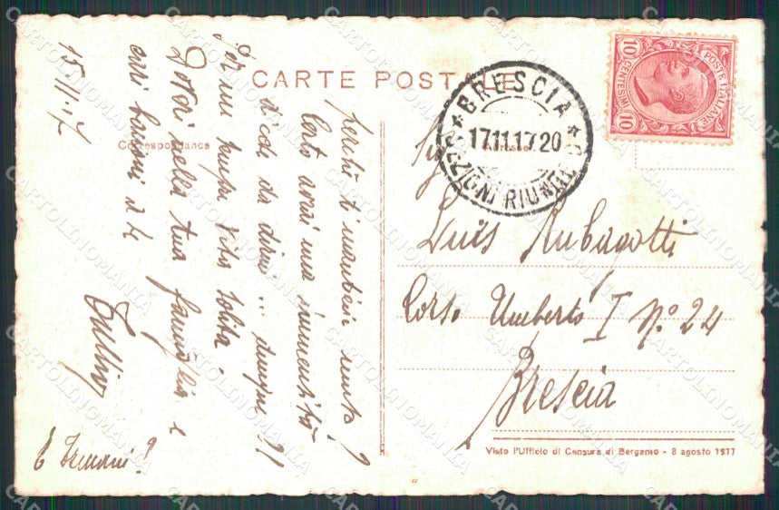Militari 10° Regg Artiglieria Fortezza Assedio Piacenza PIEGA cartolina XB6461 – retro