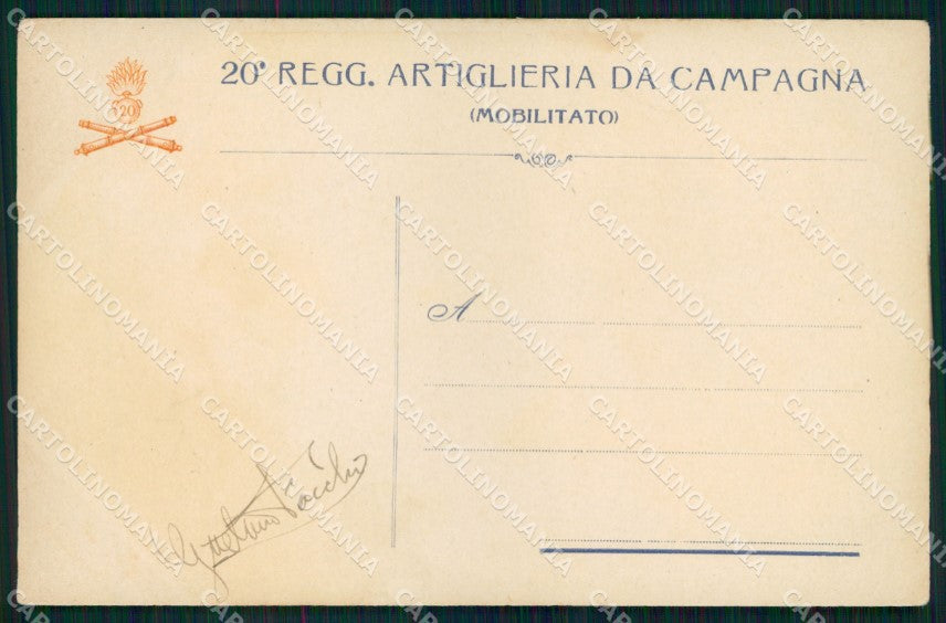 Militari 20° Reggimento Artiglieria da Campagna cartolina XB6467 – fronte