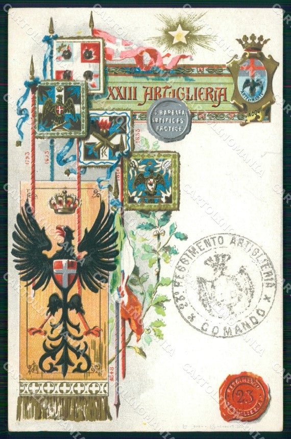 Militari 23° Reggimento Artiglieria cartolina XB6484 – fronte