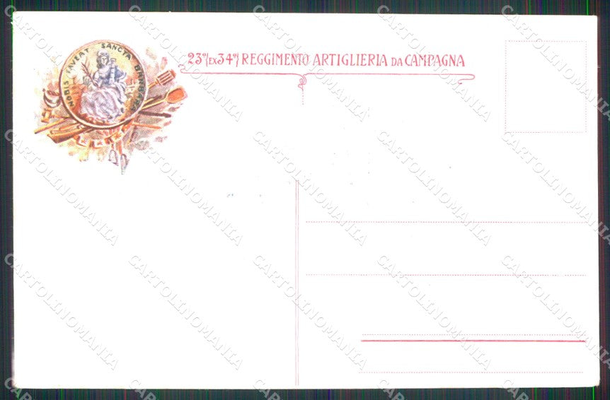 Militari 23° Reggimento Artiglieria da Campagna cartolina XB6487 – retro