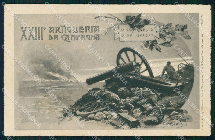 Militari 23° Reggimento Artiglieria da Campagna Beltrame cartolina XB6490 – fronte