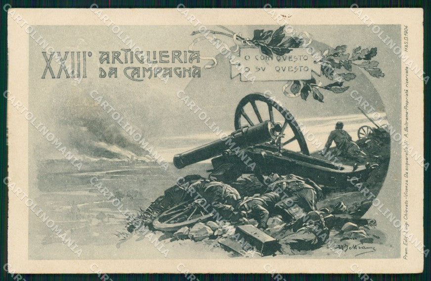 Militari 23° Reggimento Artiglieria da Campagna Beltrame cartolina XB6492 – fronte