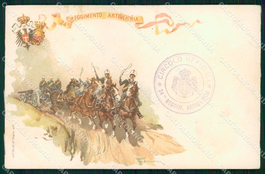 Militari 24° Reggimento Artiglieria cartolina XB6498 – fronte
