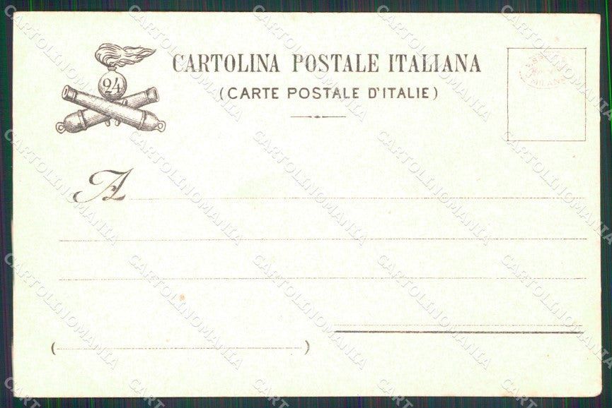 Militari 24° Reggimento Artiglieria Napoli cartolina XB6501 – retro