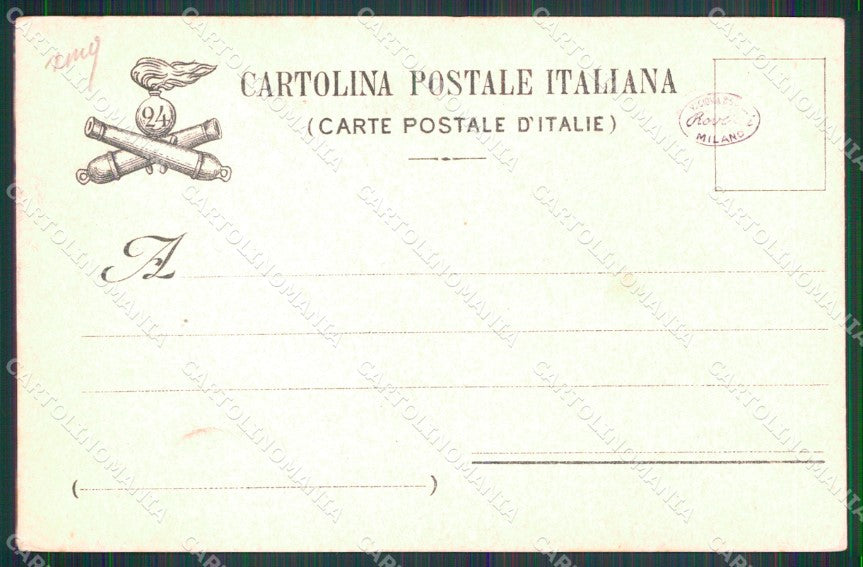 Militari 24° Reggimento Artiglieria Napoli cartolina XB6503 – retro
