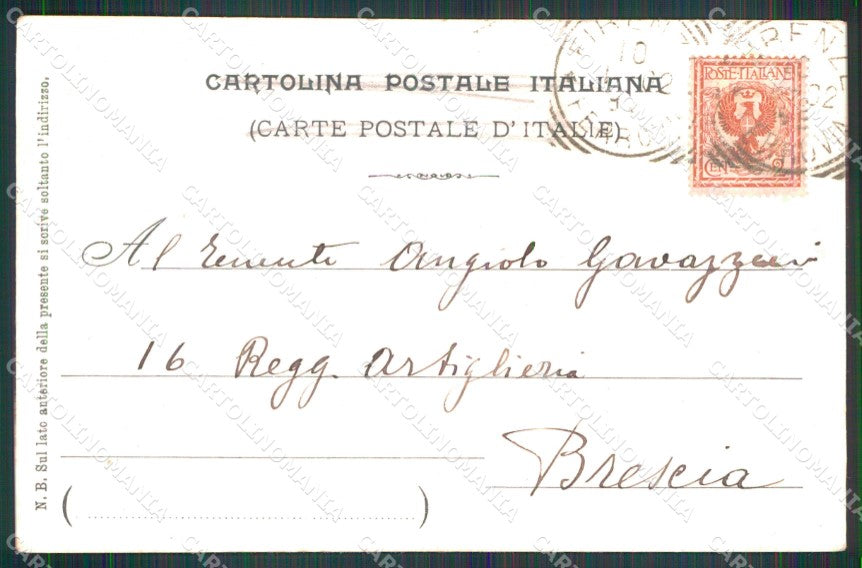Militari 19° Reggimento Artiglieria Firenze ABRASA cartolina XB6521 – retro