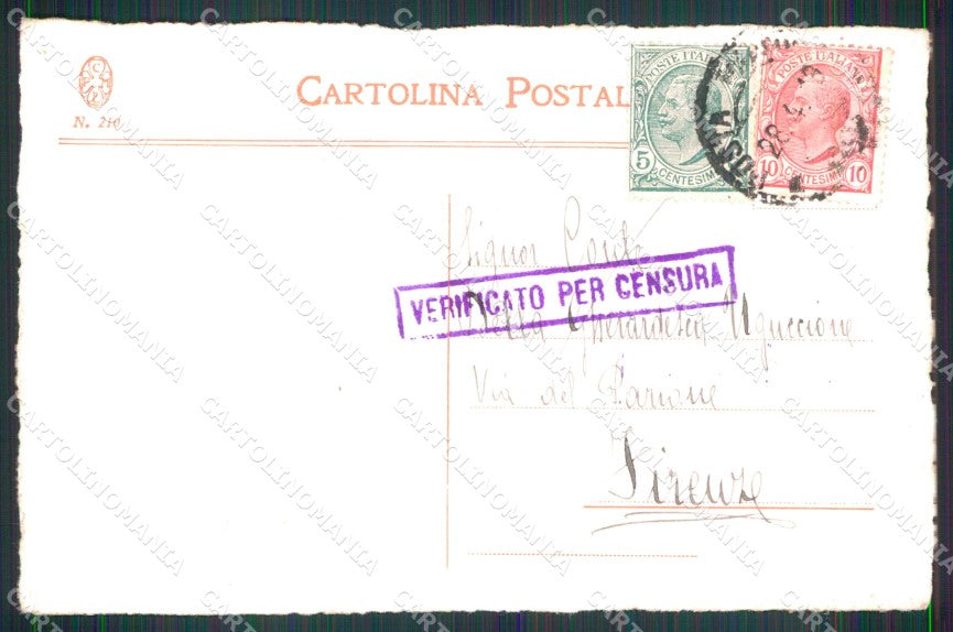 Militari 19° Reggimento Artiglieria Firenze 1919 cartolina XB6527 – retro