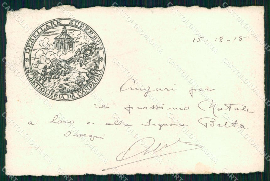 Militari 19° Reggimento Artiglieria Firenze 1918 cartolina XB6528 – fronte