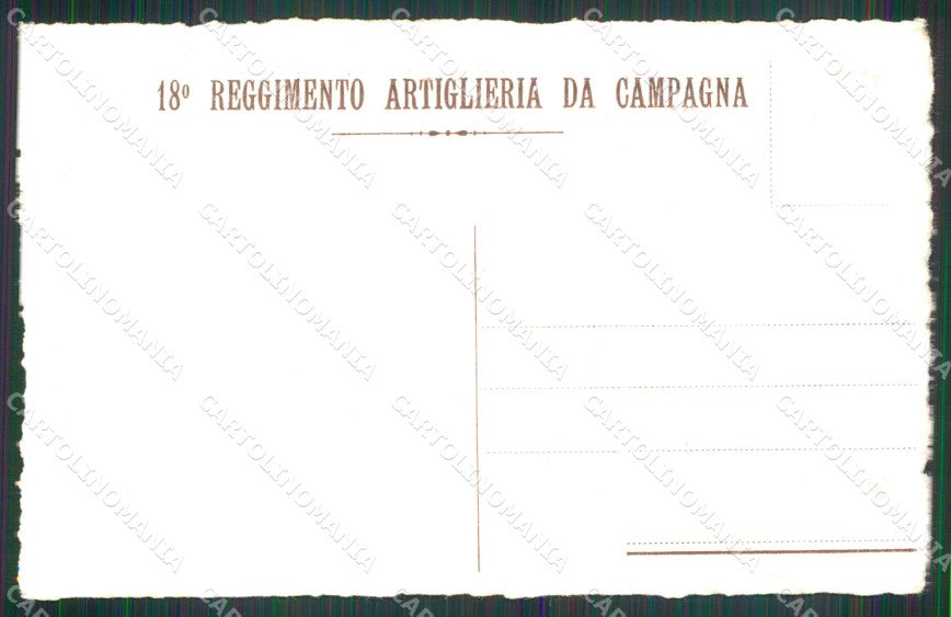 Militari 18° Reggimento Artiglieria cartolina XB6533 – retro