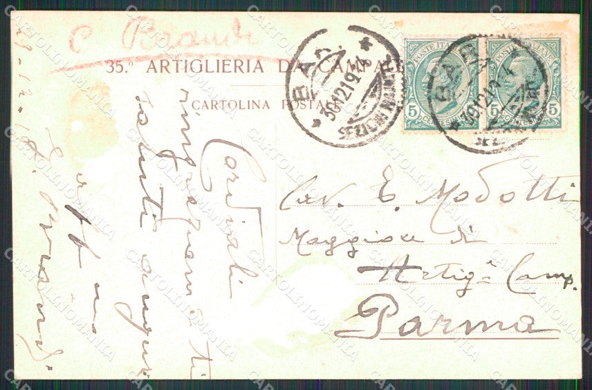 Militari 35° Reggimento Artiglieria da Campagna 1919 ABRASA cartolina XB6540 – retro