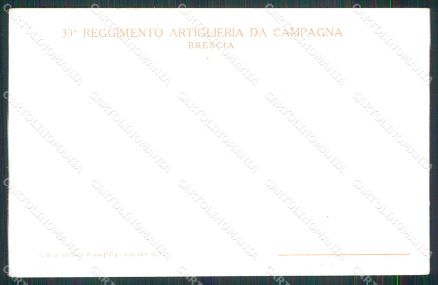 Militari 30° Reggimento Artiglieria da Campagna Brescia cartolina XB6542 – retro