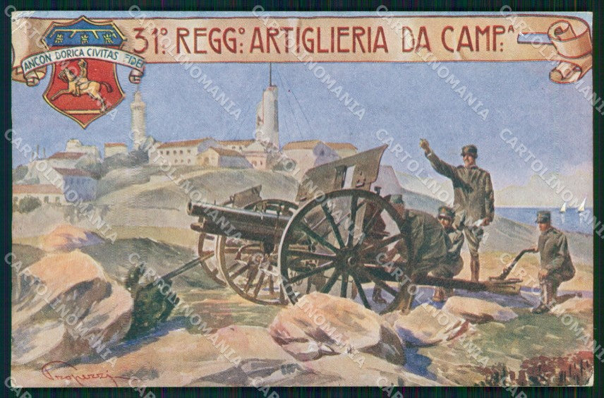 Militari 31° Reggimento Artiglieria Campagna Properzi SCOLLATA cartolina XB6546 – fronte