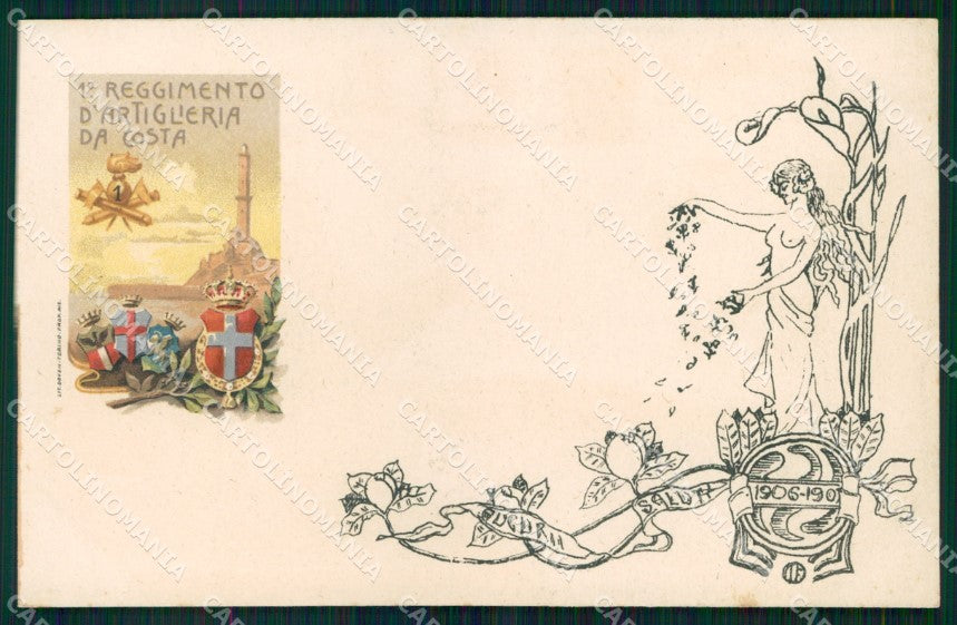 Militari 1° Reggimento Artiglieria da Costa Genova cartolina XB6550 – fronte