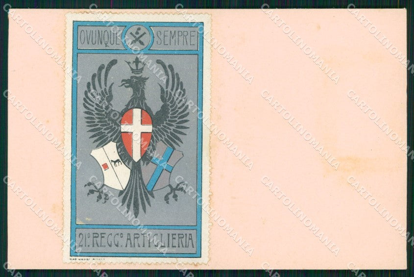 Militari 21° Reggimento Artiglieria cartolina XB6558 – fronte